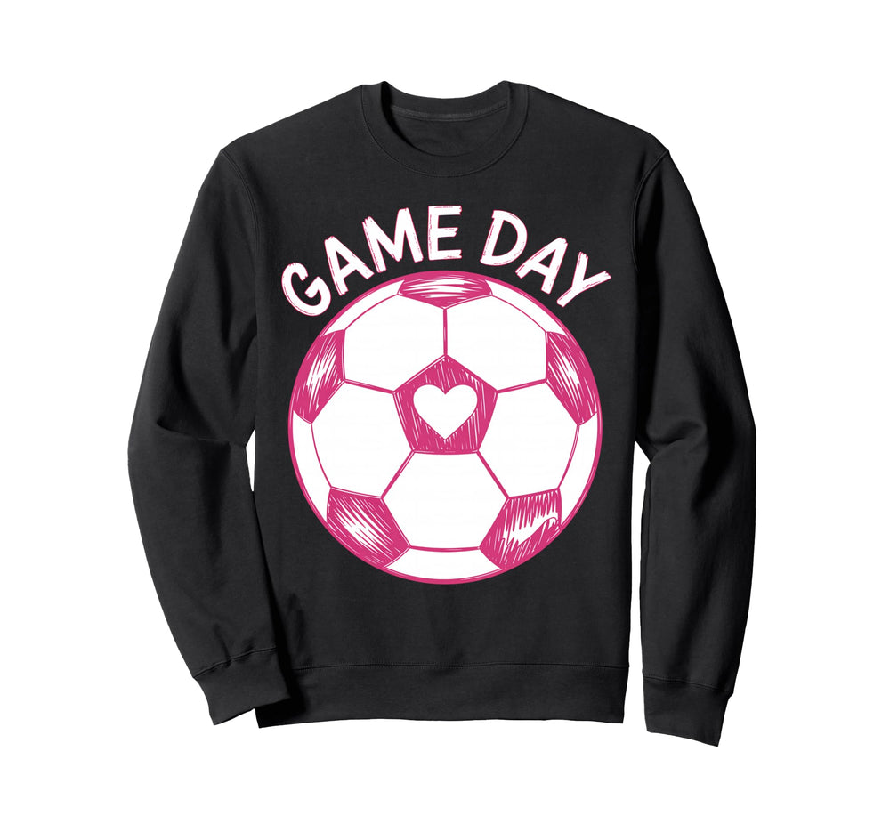 Womens Soccer Game Day Ladies Heart Sweatshirt - Unique Graphic Unisex