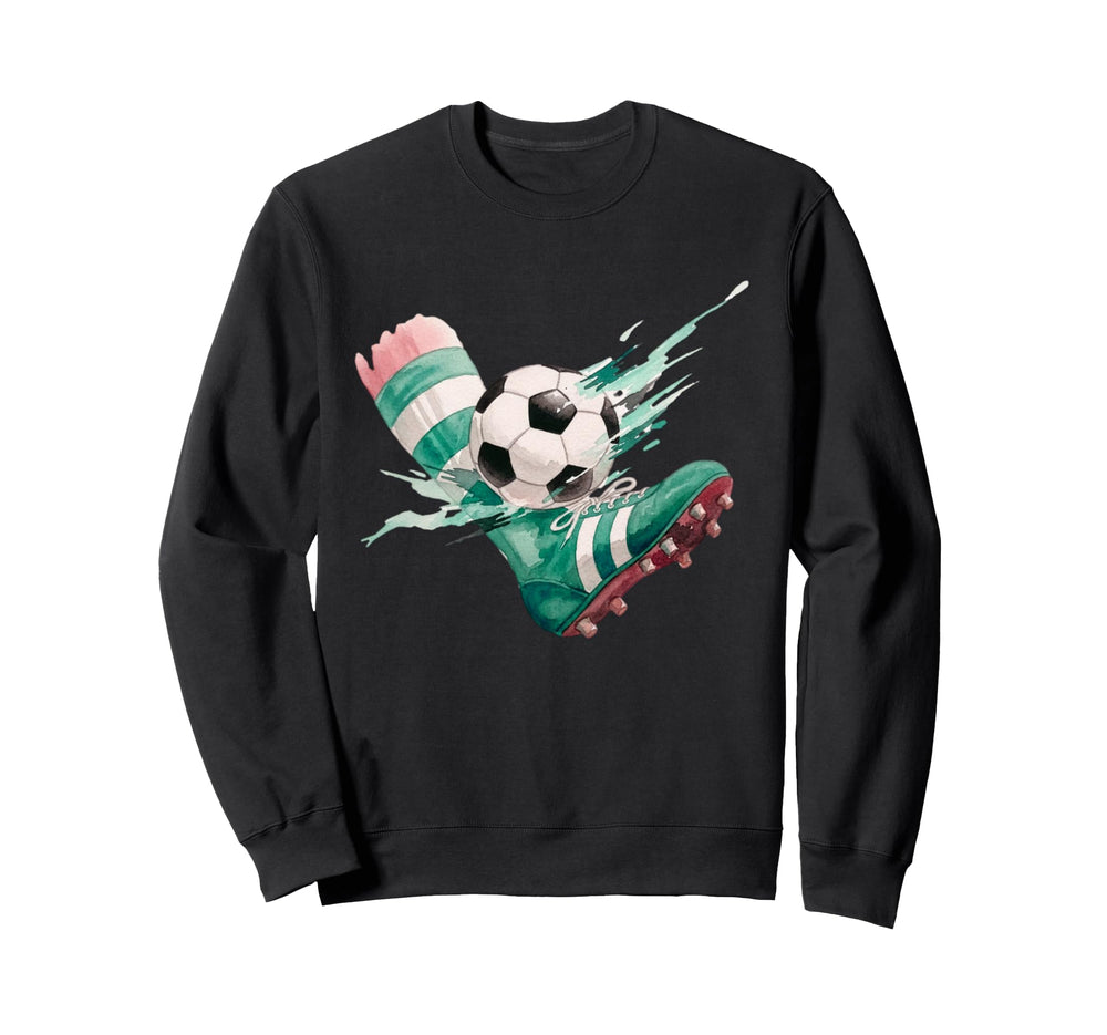 Watercolor Soccer Ball Action Kick Sweatshirt - Fun Novelty Design Unisex