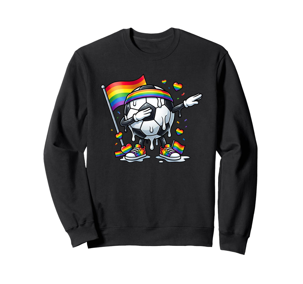 Funny Drip Soccer Lgbt Rainbow Sweatshirt - Graphic Print for Adults