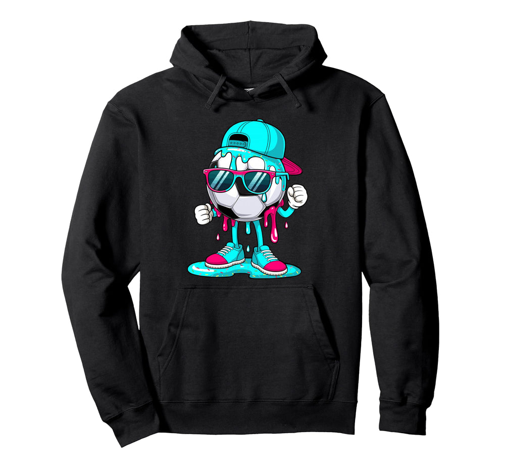 Funny Dripping Soccer Sunglasses Soccer Hoodie - Fun Novelty Design Unisex
