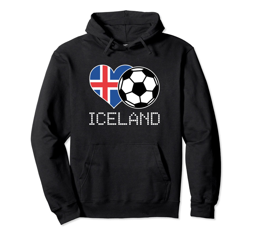 Iceland Soccer Icelander Flag Love Hoodie - Casual Everyday Wear Unisex