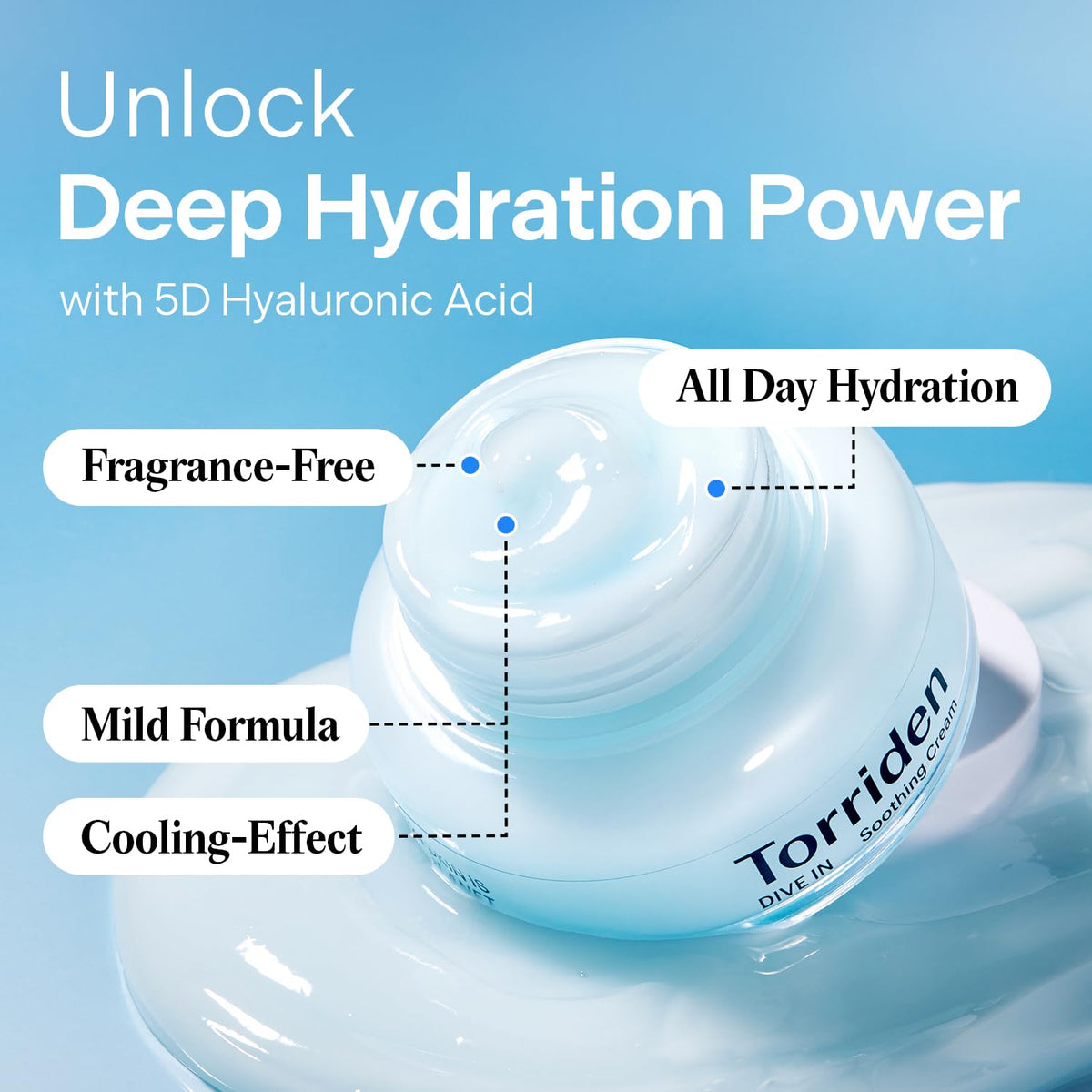Torriden Dive In Low Molecular Hyaluronic Acid Soothing Cream - Snipetell