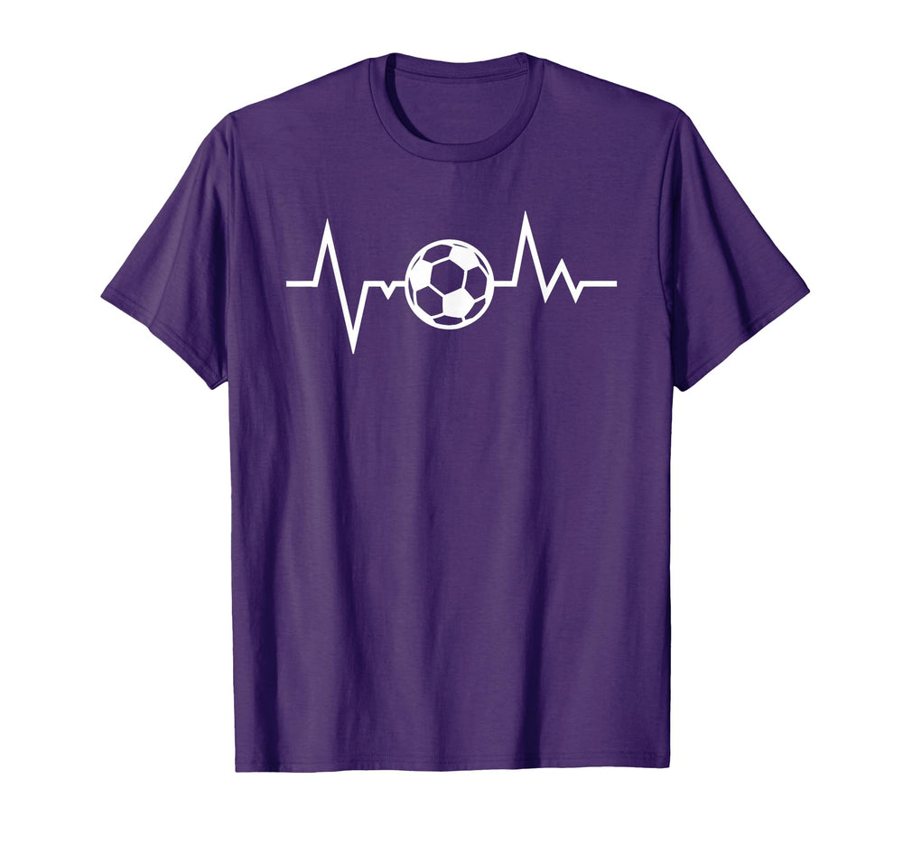 Soccer Sports Funny Soccer Heartbeat T-Shirt - Minimalist Print for Adults