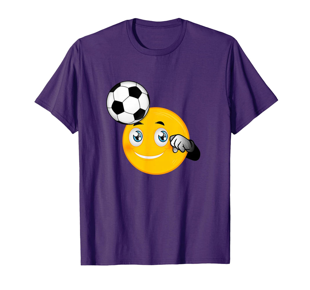 Soccer Football Emoticon Cartoon Face T-Shirt - Minimalist Print Men Women