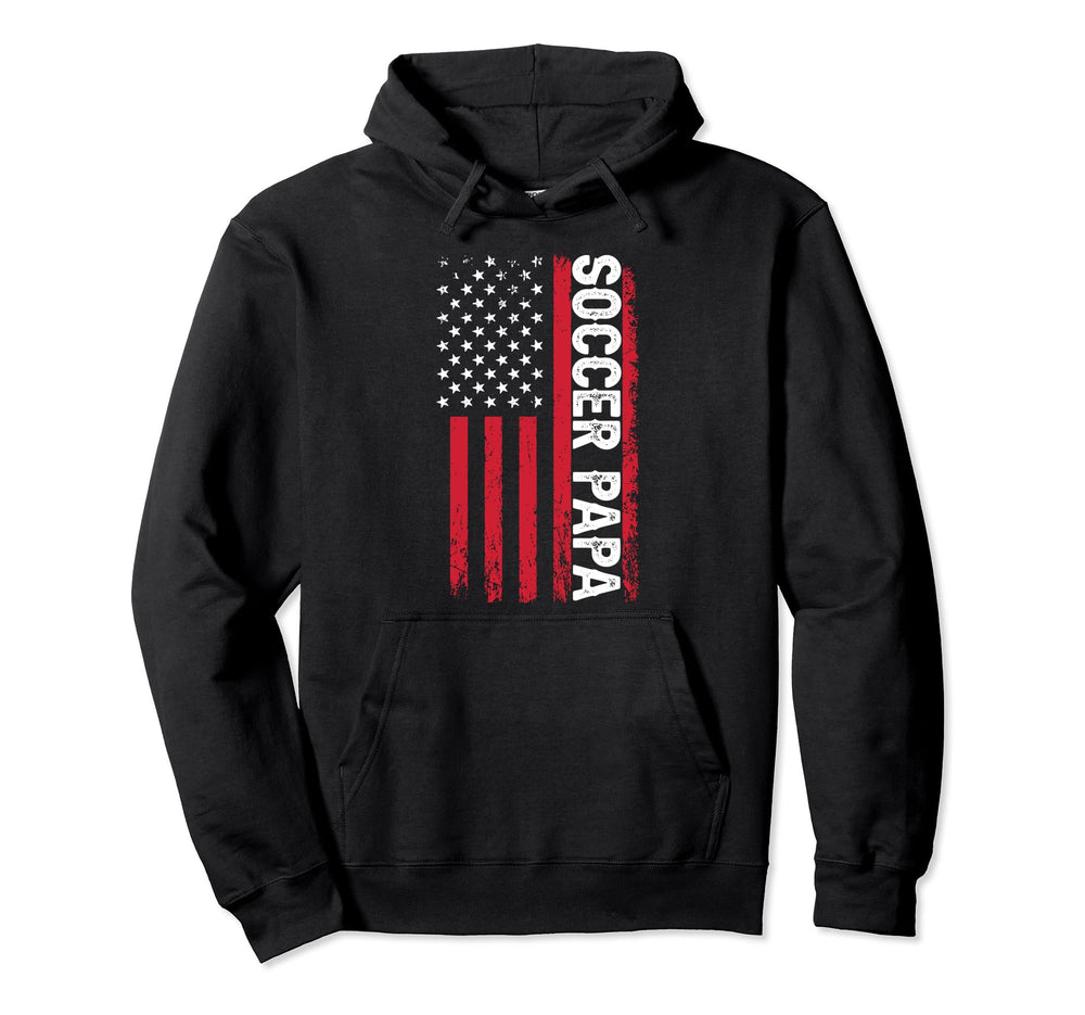Soccer Papa Sports Dad Player Coach Hoodie - Fun Novelty Design Men Women