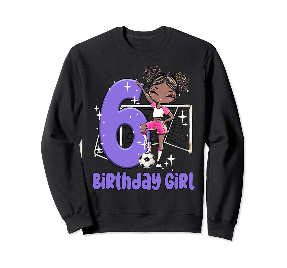 6Th Birthday Black Soccer Ball Net Sweatshirt - Streetwear Style Unisex