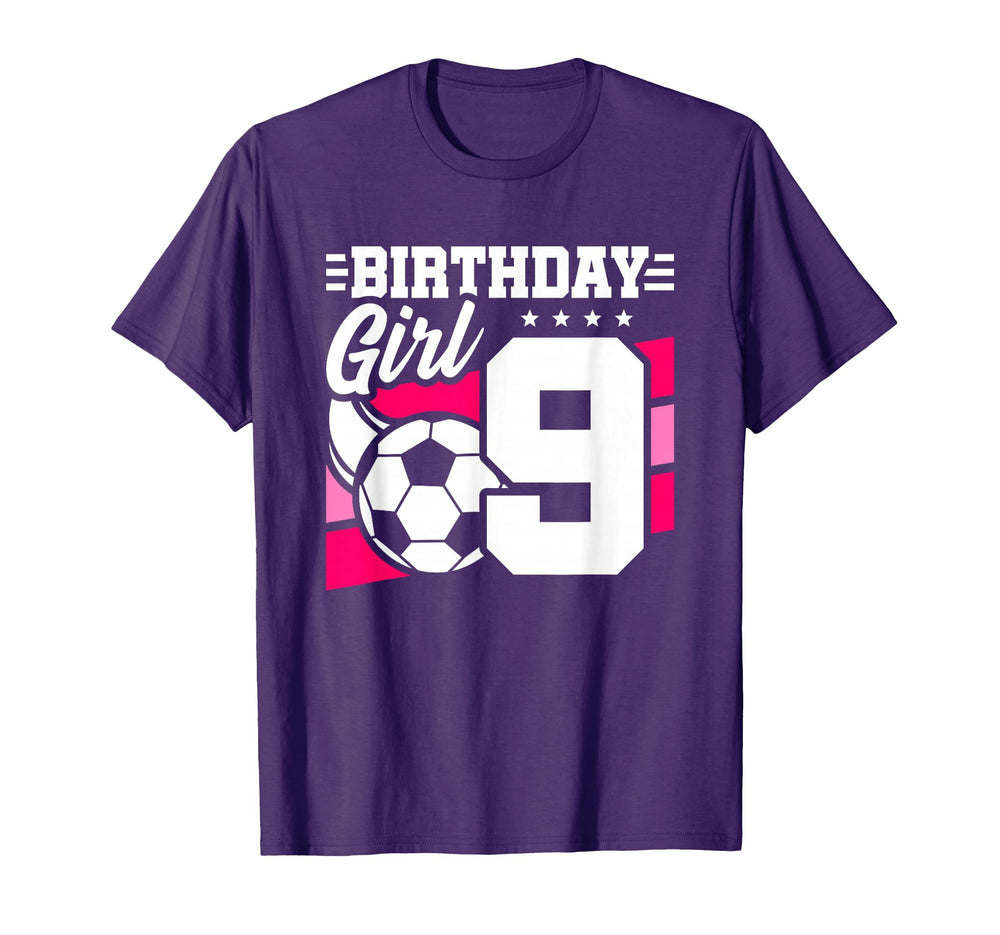 Soccer Birthday Party 9 Year Old 9Th T-Shirt - Novelty Apparel for Adults