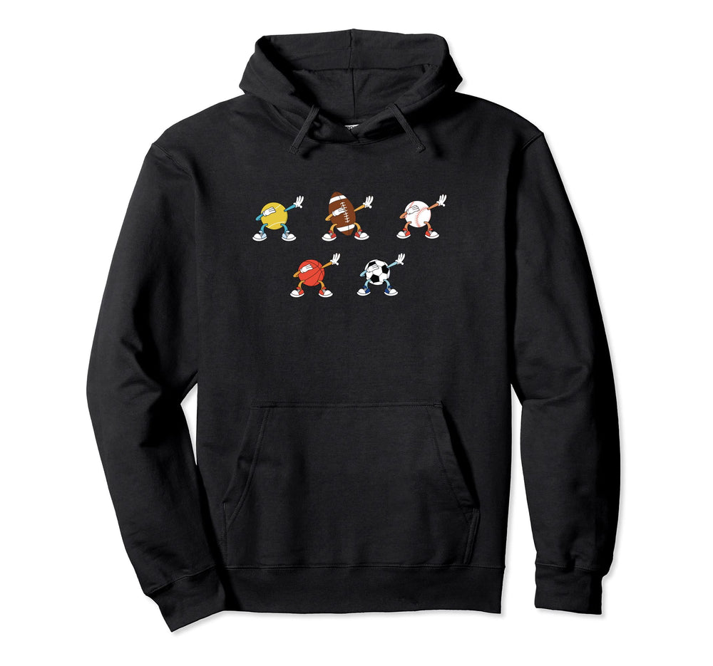 Dabbing Balls Baseball Soccer Football Hoodie - Trendy Graphic Unisex