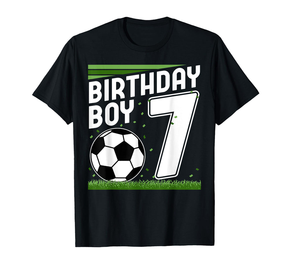 7 Years Old Birthday Soccer Player T-Shirt - Novelty Apparel Men Women