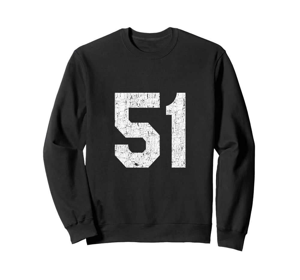 51 Jersey Uniform Varsity Sweatshirt - Casual Everyday Wear Men Women