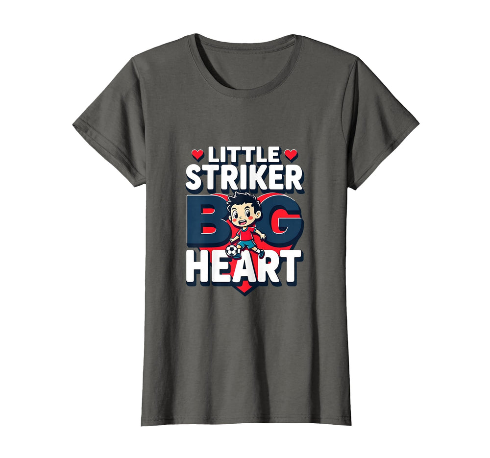 Little Striker Big Heart Soccer T-Shirt - Minimalist Print Unisex