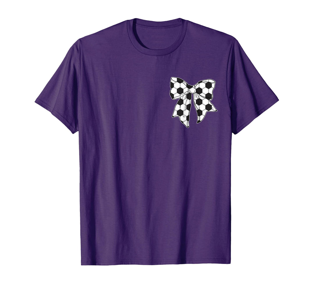 Soccer Bow Game Day Coquette Front T-Shirt - Fun Novelty Design for Adults