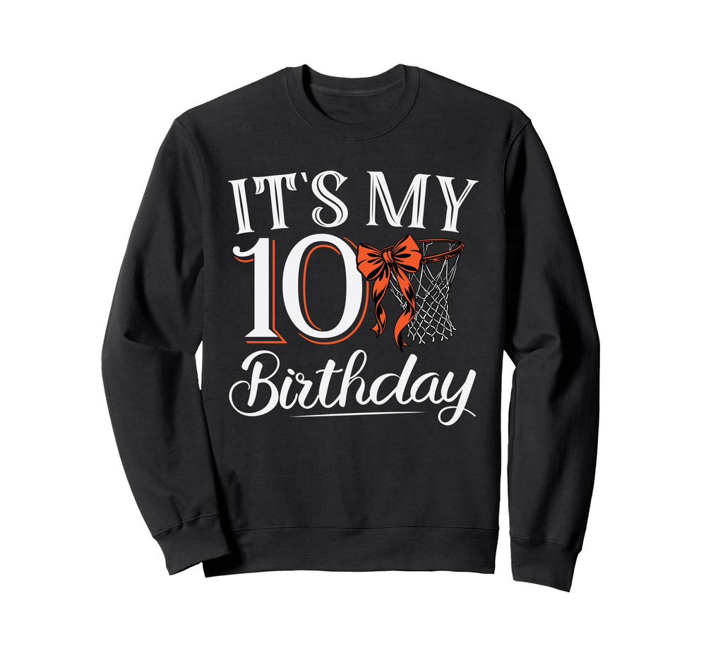 Orange Coquette Basketball Its My 10 Sweatshirt - Minimalist Print Unisex