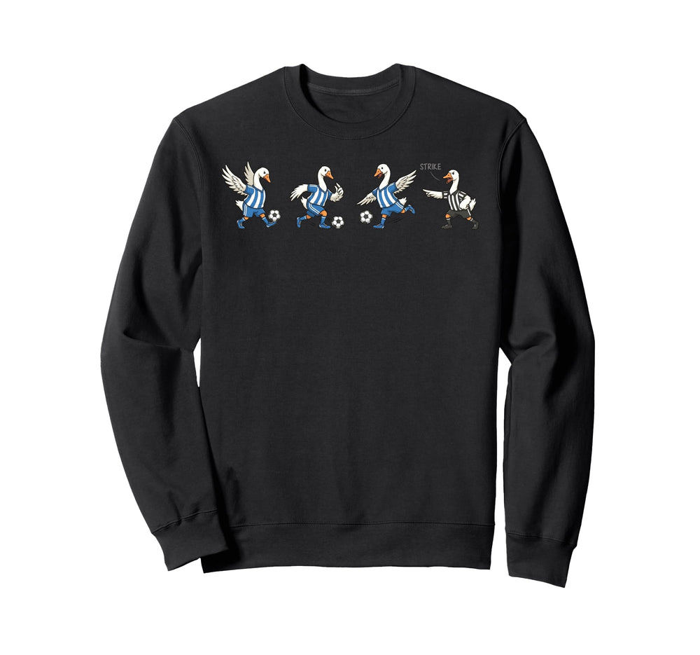 Funny Goose Soccer Geese Playing Sweatshirt - Streetwear Style for Adults