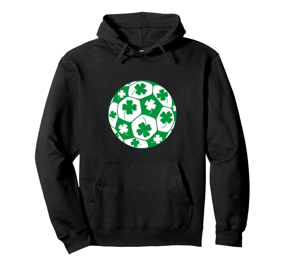 Shamrock Soccer Ball Clover St Patricks Day Hoodie - Unique Graphic Unisex
