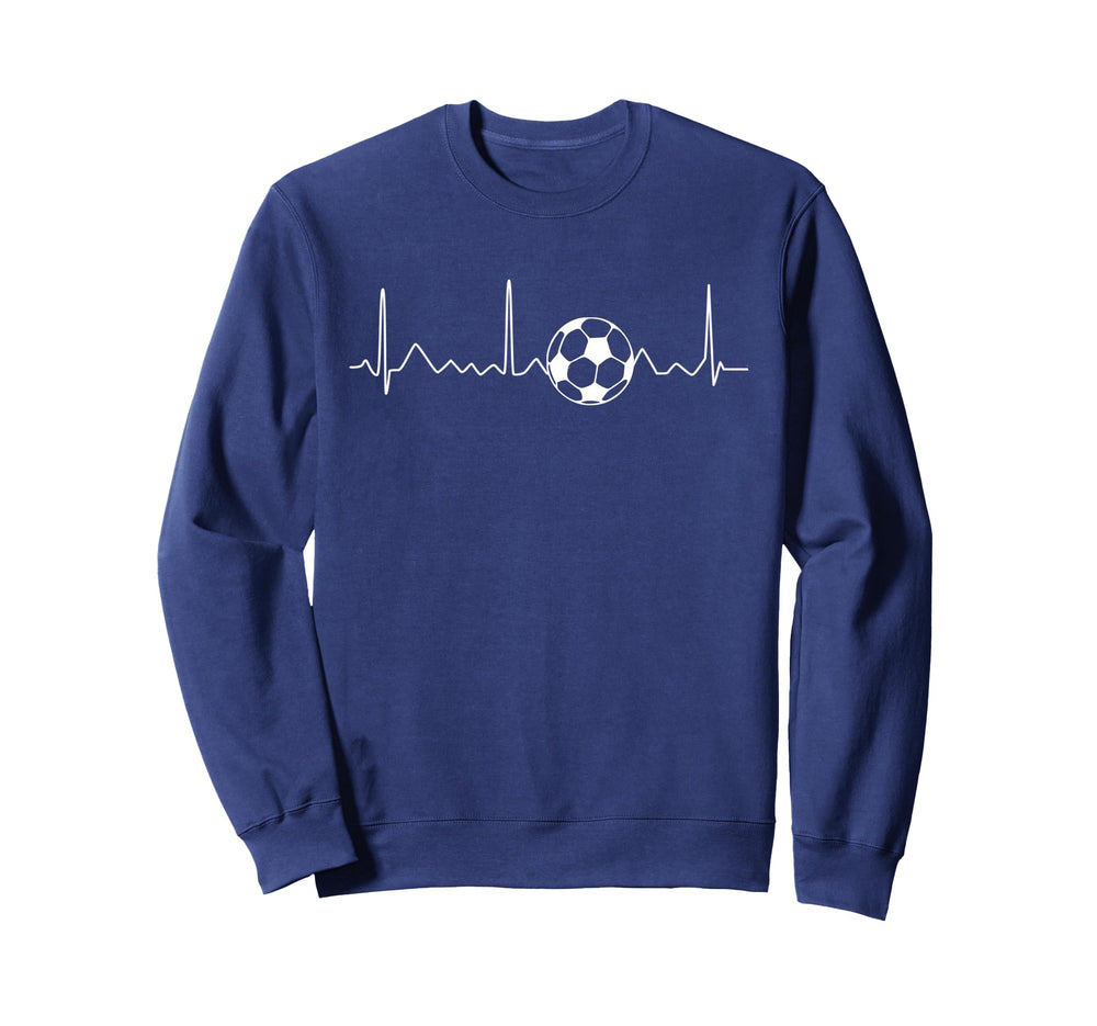Heartbeat Soccer Lover Gift Sweatshirt - Minimalist Print for Adults