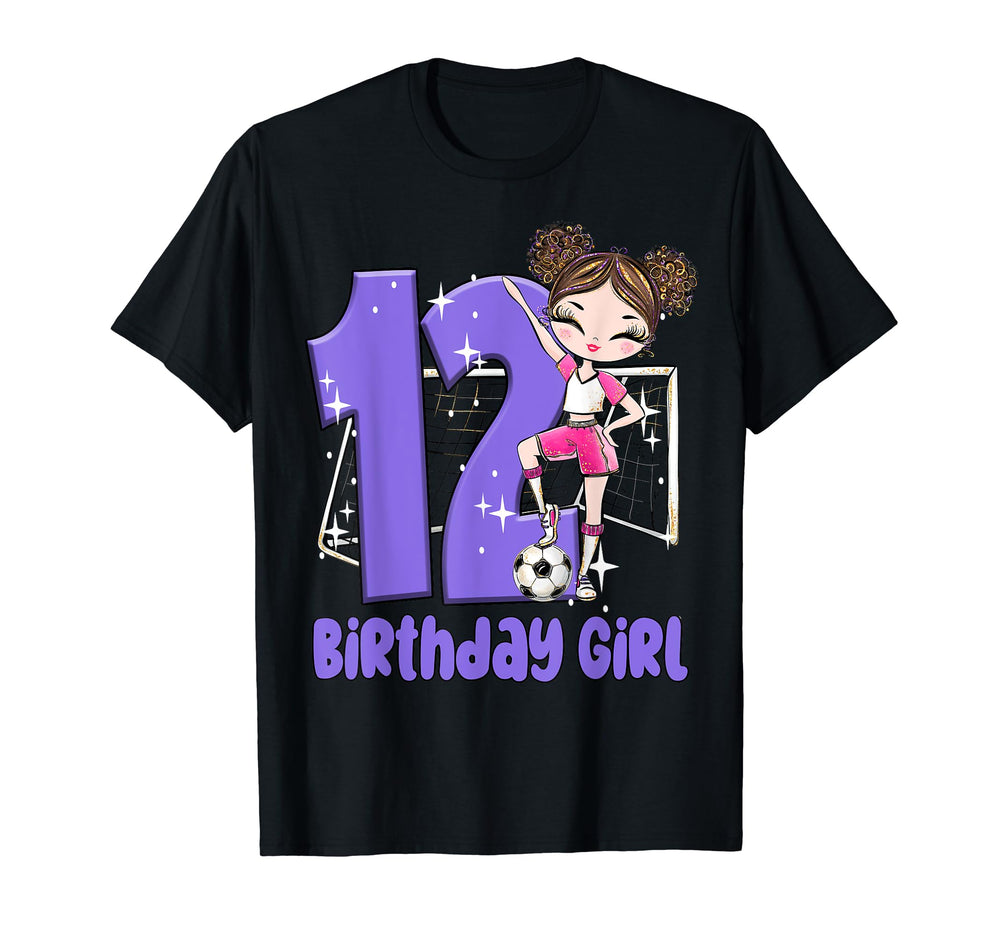 12Th Birthday Soccer Ball Net Party Bat T-Shirt - Custom Art Print Unisex