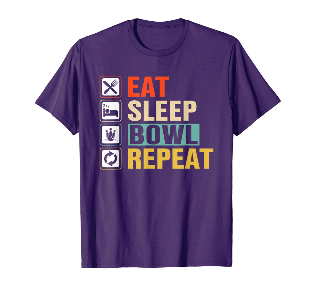 Eat Sleep Bowl Repeat Bowling Sweatshirt - Minimalist Print for Adults