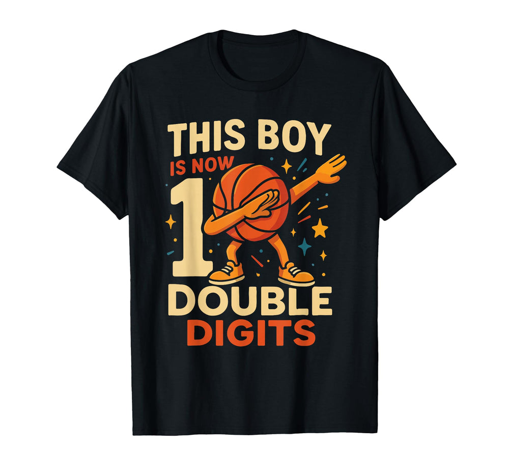 Double Digits Basketball Birthday 10 T-Shirt - Streetwear Style for Adults
