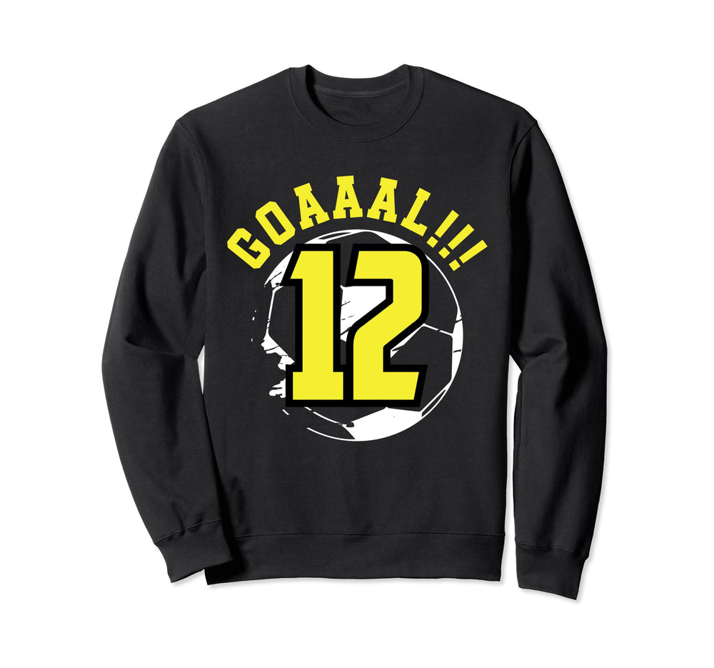 12Th Birthday 12 Years Soccer Sweatshirt - Minimalist Print Unisex