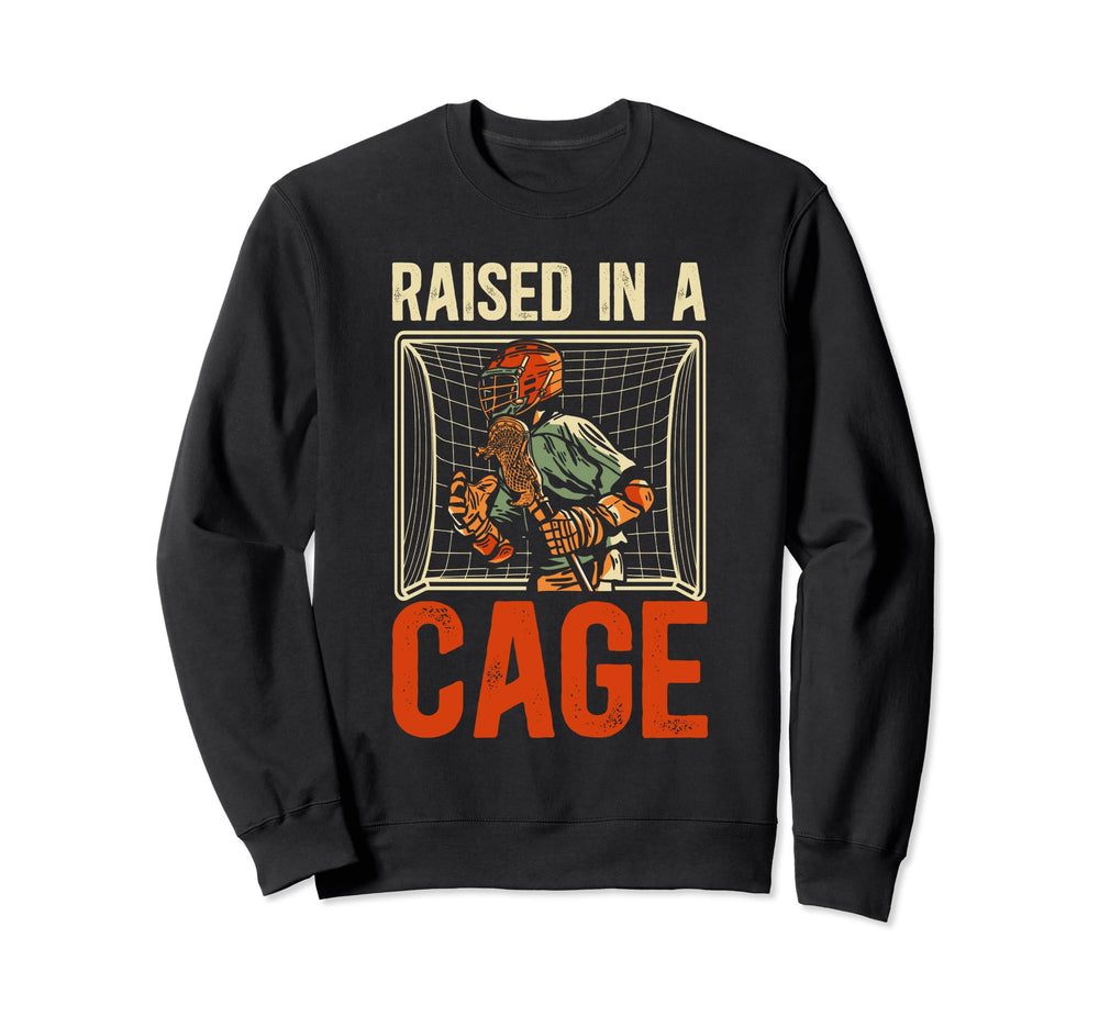 Raised Cage Lacrosse Goalkeeper Sweatshirt - Aesthetic Graphic for Adults