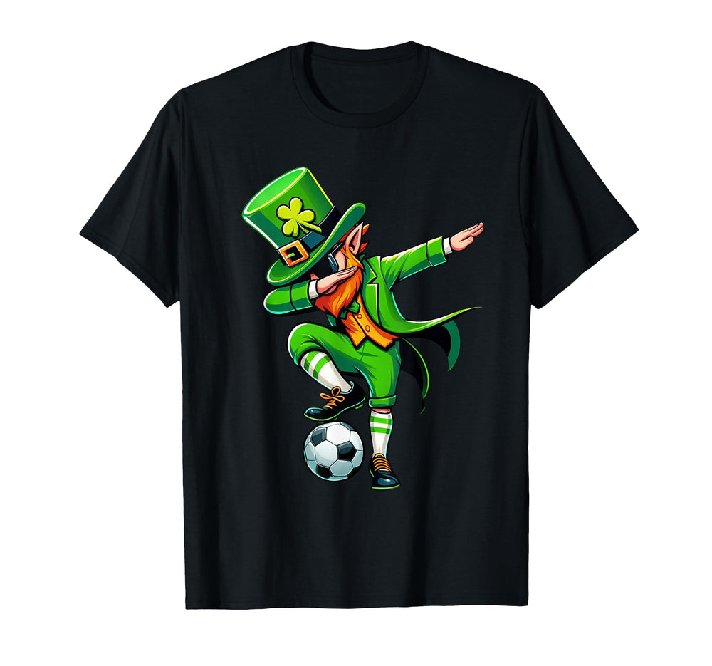 Leprechaun Playing Soccer St Patricks T-Shirt - Minimalist Print Men Women
