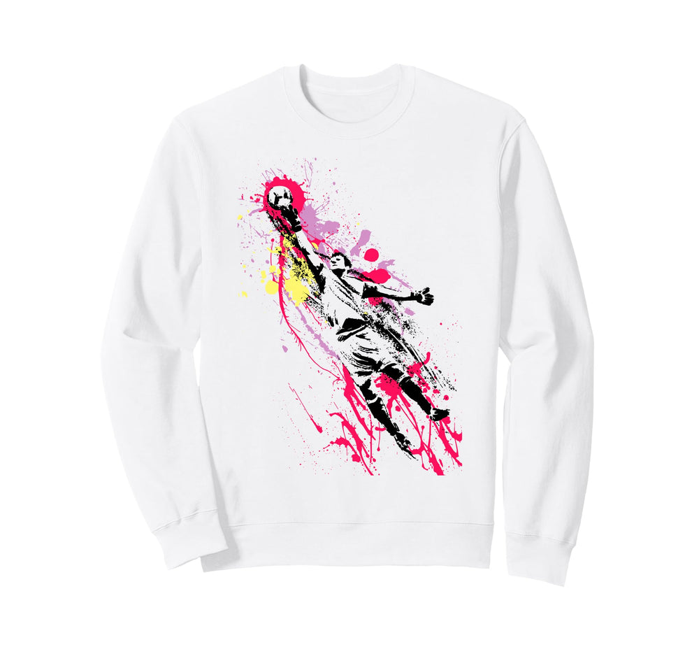 Colorful Soccer Goalie Splash Art Sweatshirt - Aesthetic Graphic Unisex