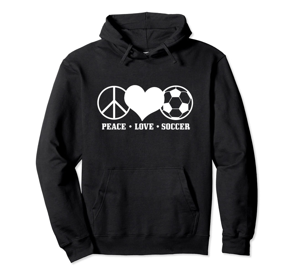 Soccer Player Coach Sports Peace Love Hoodie - Streetwear Style for Adults