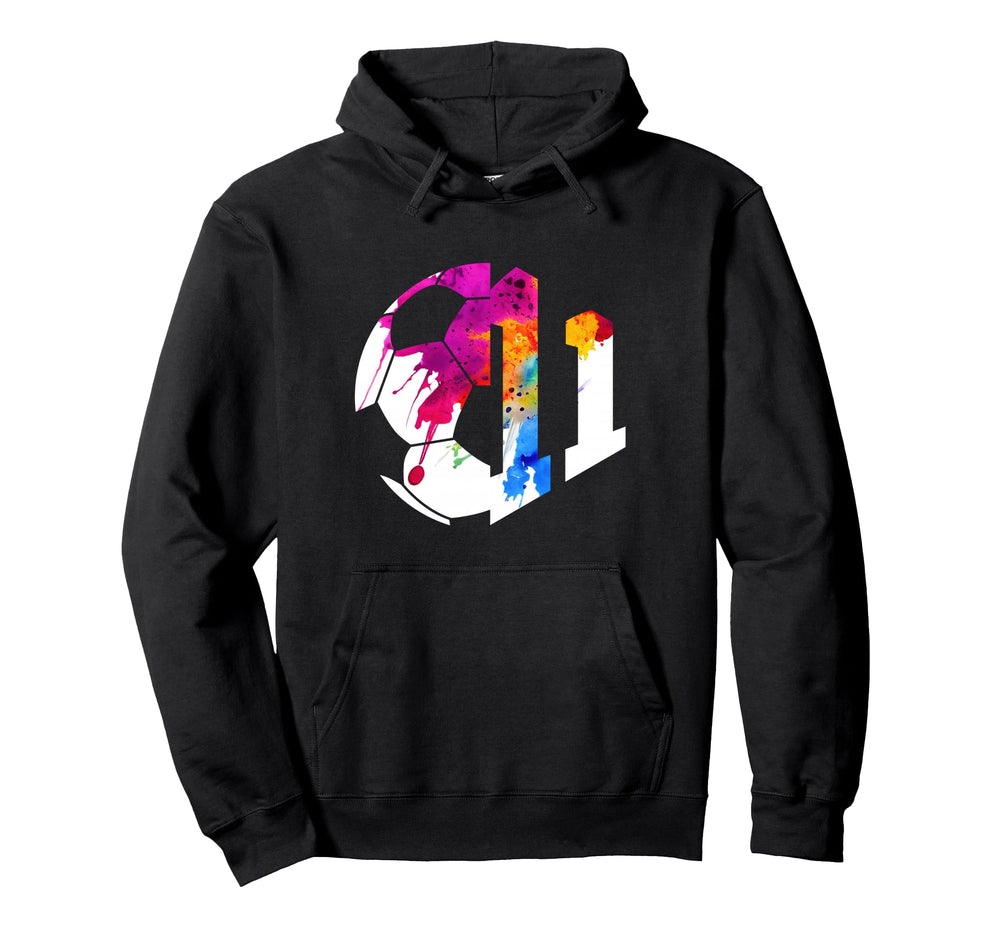 Number 11 Years Soccer 11Th Birthday Hoodie - Streetwear Style Unisex