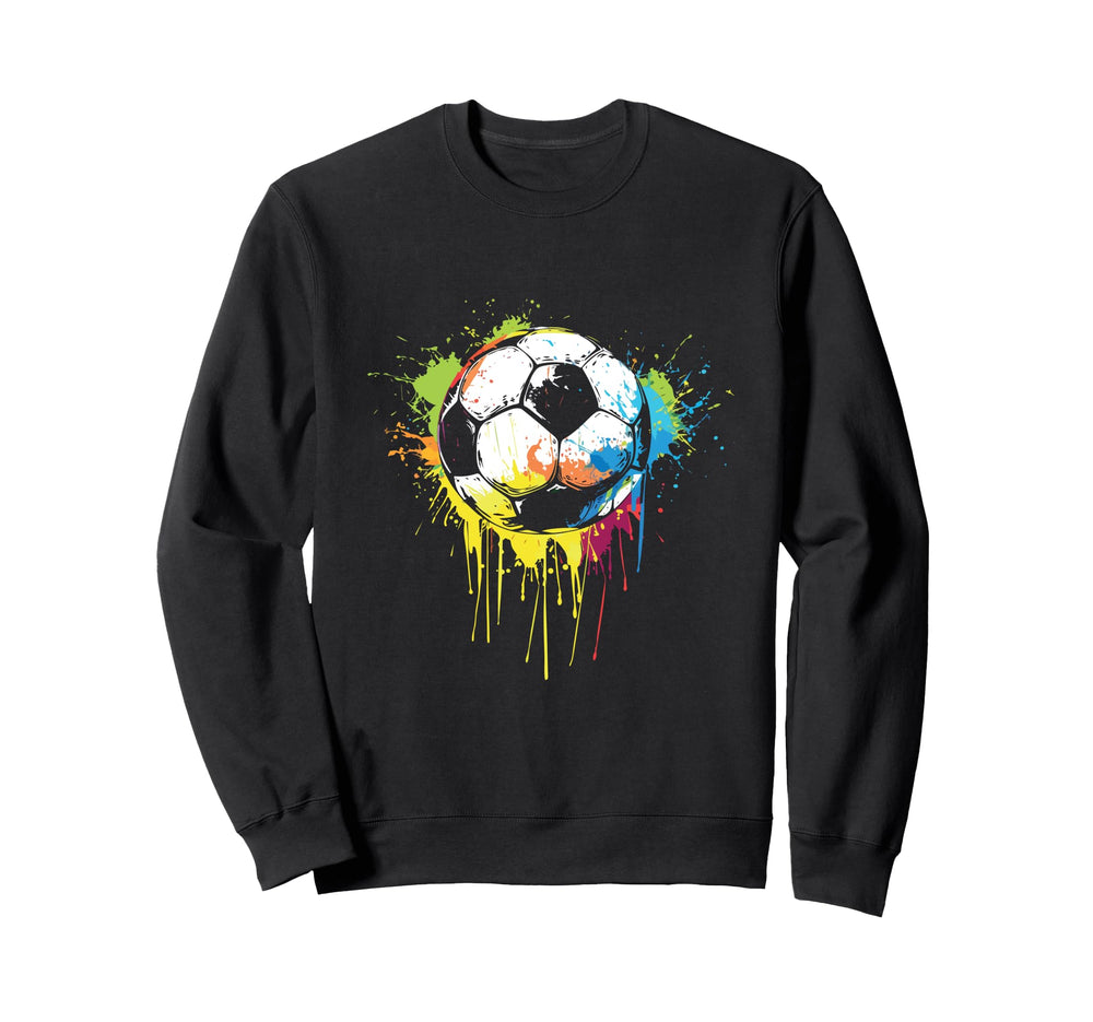 Soccer Ball Paint Splatter Player Sweatshirt - Minimalist Print Unisex