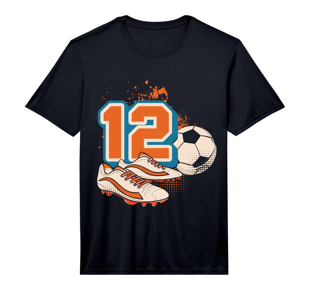 12Th Birthday Soccer Player Football 12 T-Shirt - Minimalist Print Unisex