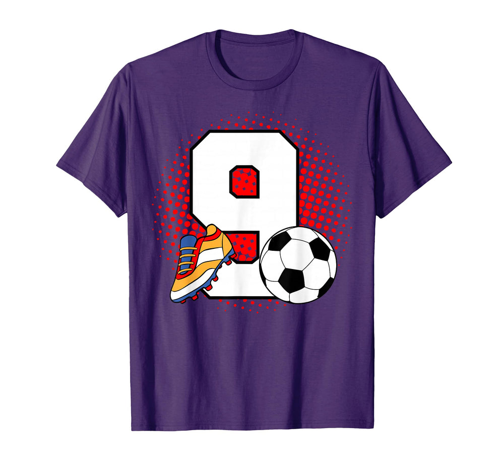 9 Soccer Birthday Player Bday Party T-Shirt - Aesthetic Graphic Unisex