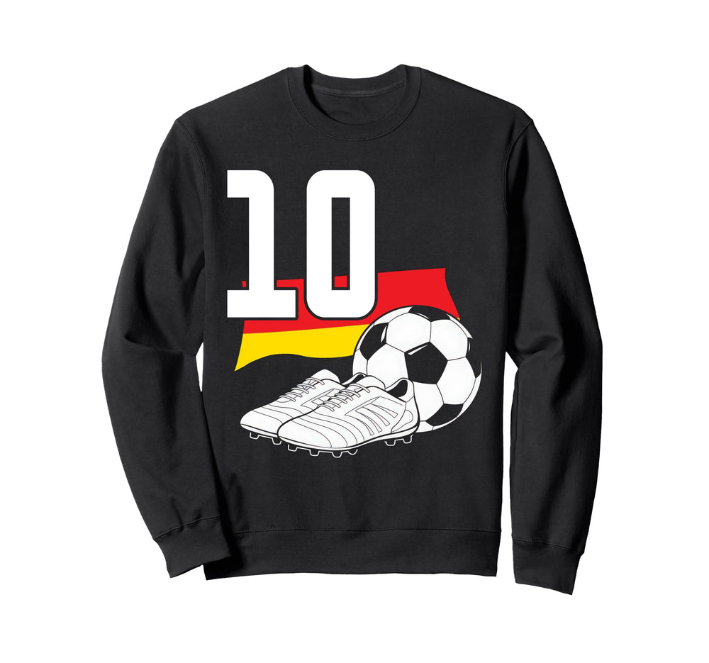 10 Soccer Birthday Gift Soccer Sweatshirt - Minimalist Print for Adults