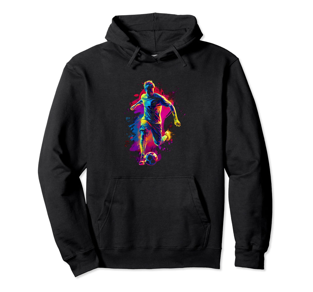 Soccer Colorful Player Goal Team Sport Hoodie - Custom Art Print Unisex