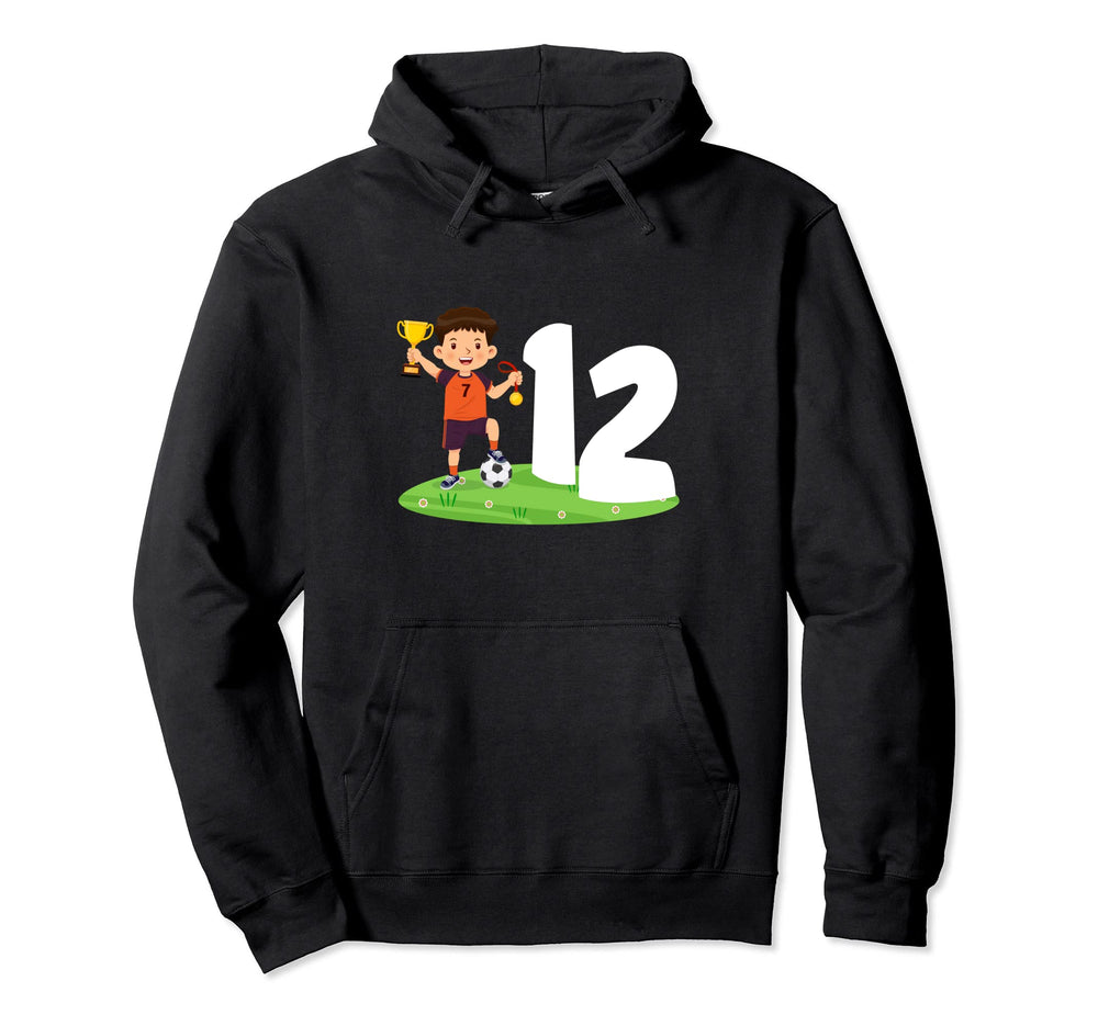 12Th Birthday Soccer 12 Years Old Hoodie - Minimalist Print for Adults