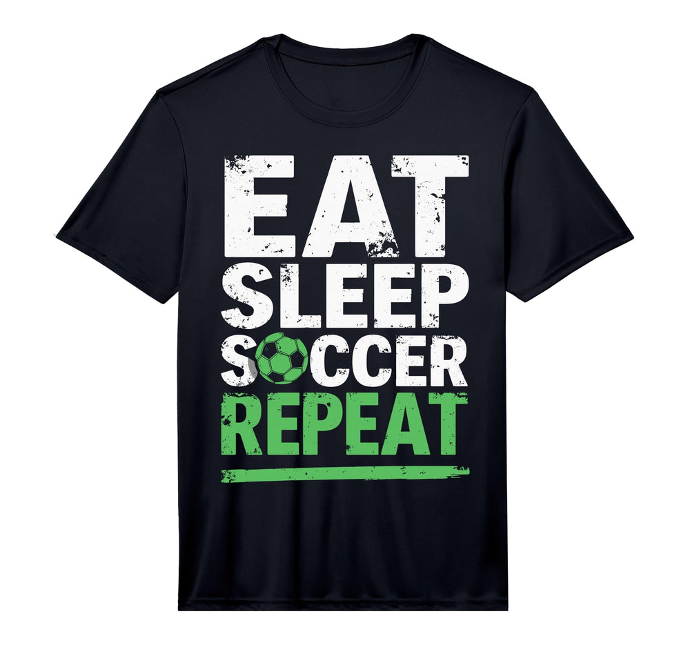Funny Soccer Eat Sleep Soccer Repeat T-Shirt - Graphic Print for Adults