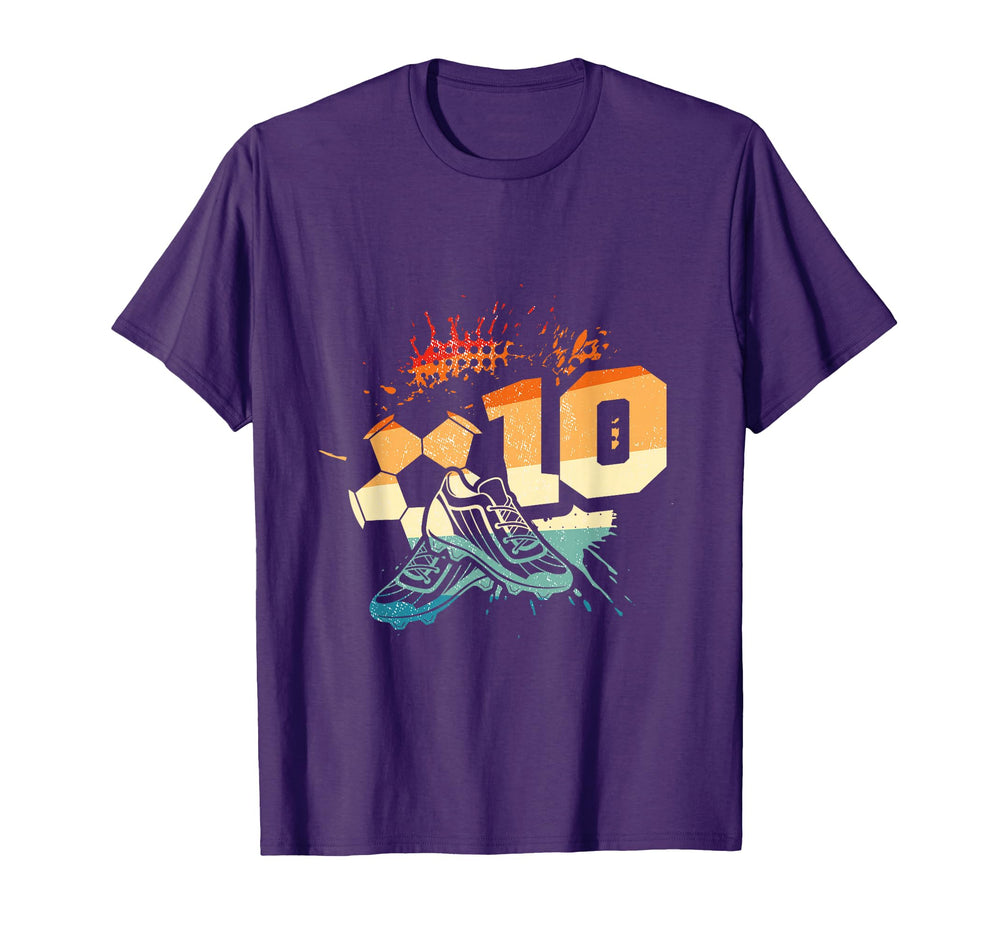 10Th Birthday Soccer Player Football 10 T-Shirt - Trendy Graphic Men Women