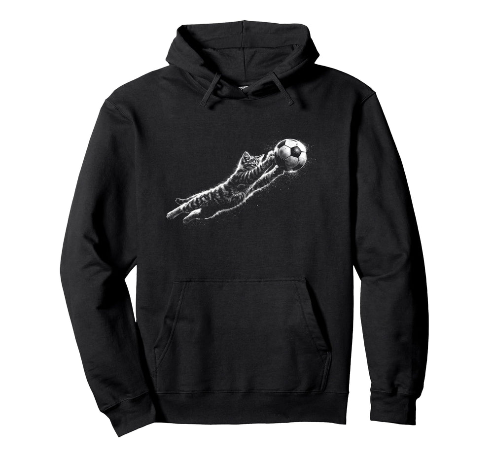 Funny Kitten Soccer Goalie Cat Football Hoodie - Aesthetic Graphic Unisex