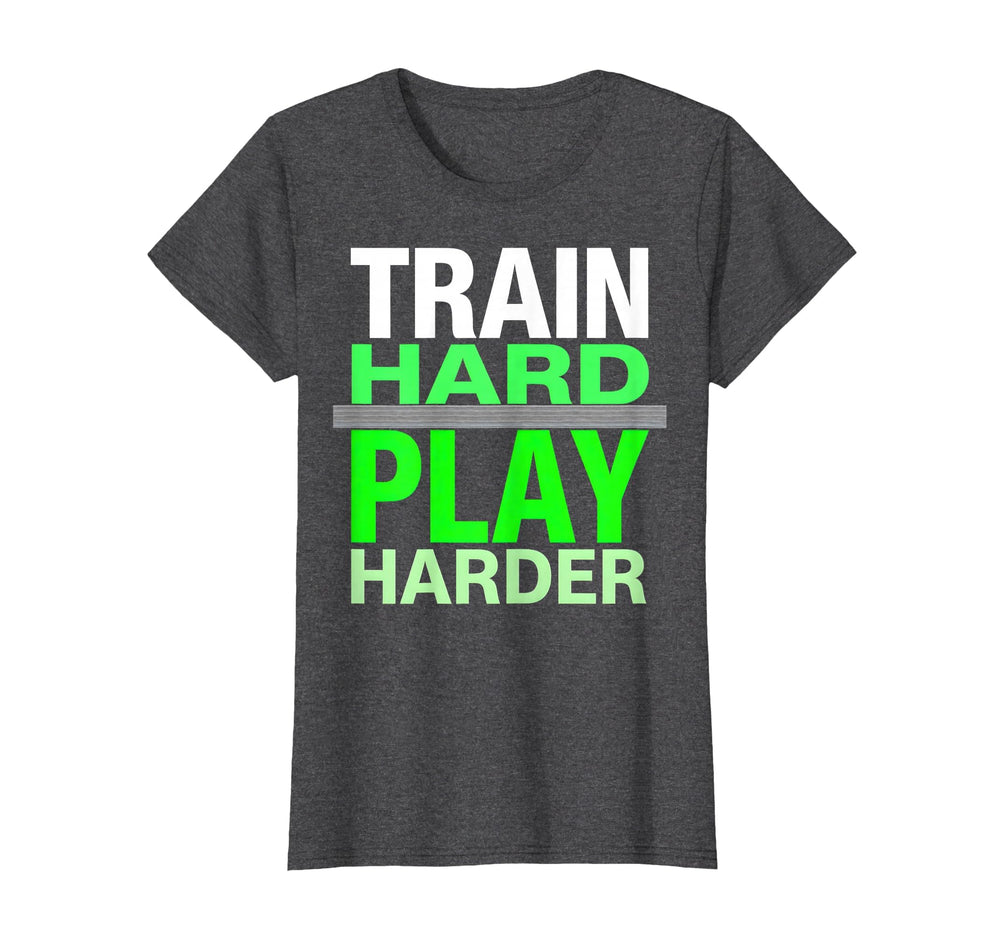 Train Hard Play Harder Soccer T-Shirt - Graphic Print for Adults