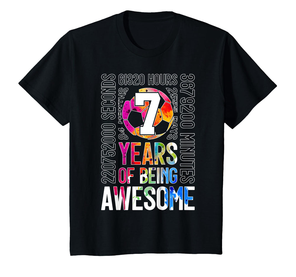 Soccer 7 Years Being Awesome Soccer 7Th T-Shirt - Unique Graphic Men Women