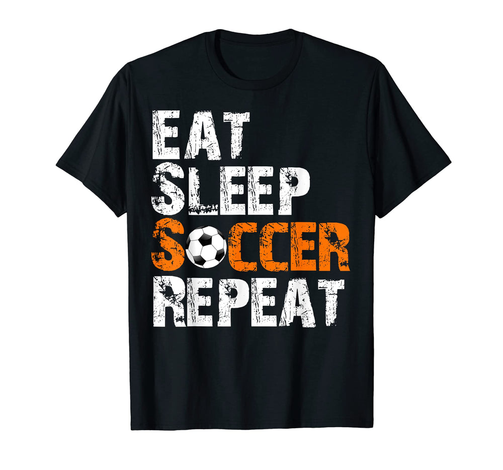 Eat Sleep Soccer Repeat Soccer Player T-Shirt - Minimalist Print Unisex