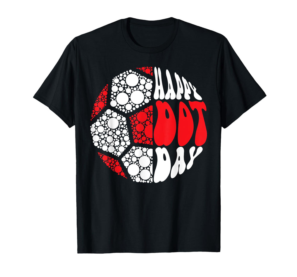 Groovy Soccer Ball Polka Dots Happy Dot T-Shirt - Aesthetic Graphic Unisex