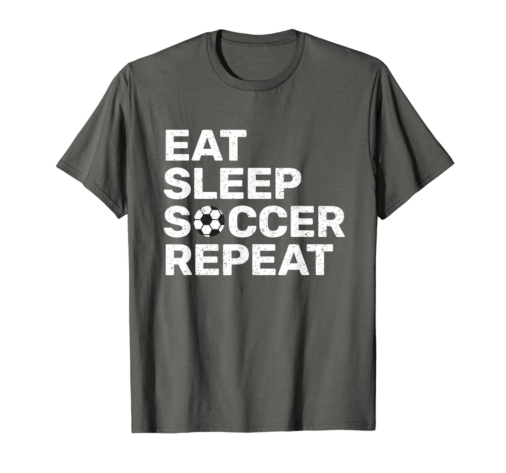 Eat Sleep Soccer Repeat Sport T-Shirt - Fun Novelty Design for Adults