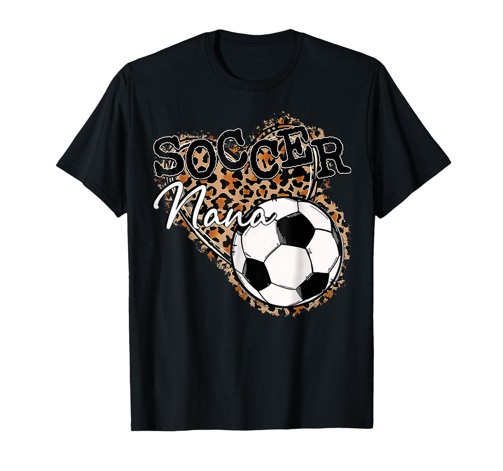 Soccer Nana Leopard Mothers Day T-Shirt - Custom Art Print Men Women