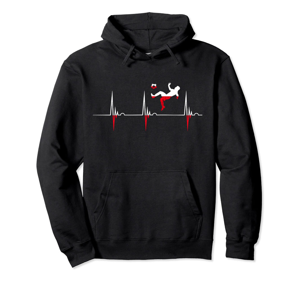 Poland Heartbeat Ekg Pulse Polish Hoodie - Aesthetic Graphic Men Women