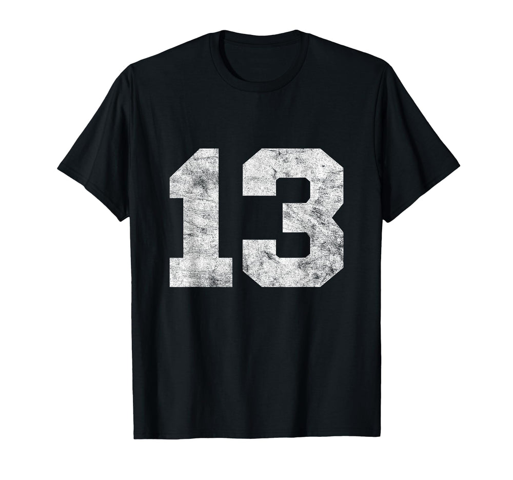 Lucky Number 13 Birthday Sports T-Shirt - Custom Art Print for Adults