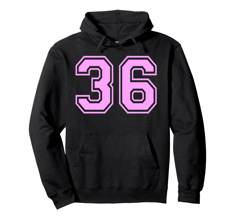 36 Number Thirty Six Sports Varsity Hoodie - Fun Novelty Design Men Women