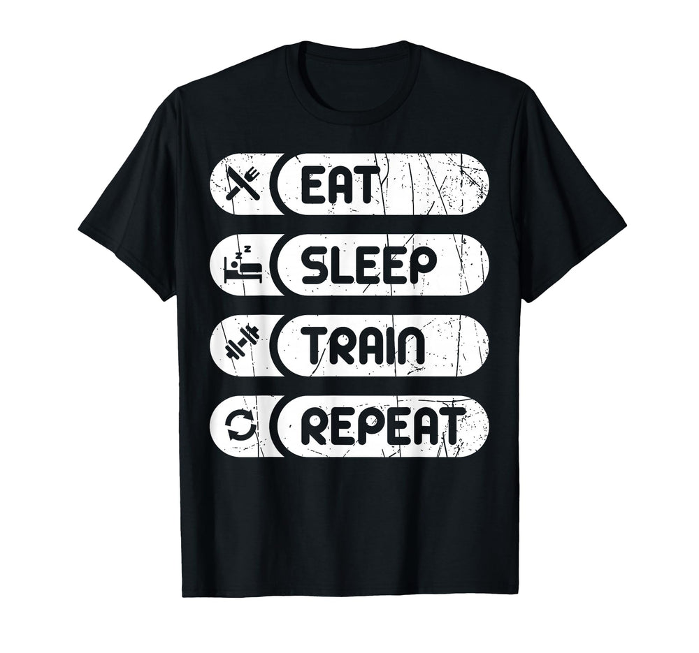 Fitness Enthusiast Eat Sleep T-Shirt - Casual Everyday Wear Men Women