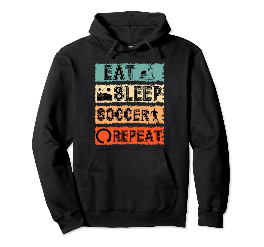 Eat Sleep Soccer Repeat Sports Cycle Hoodie - Trendy Graphic Unisex