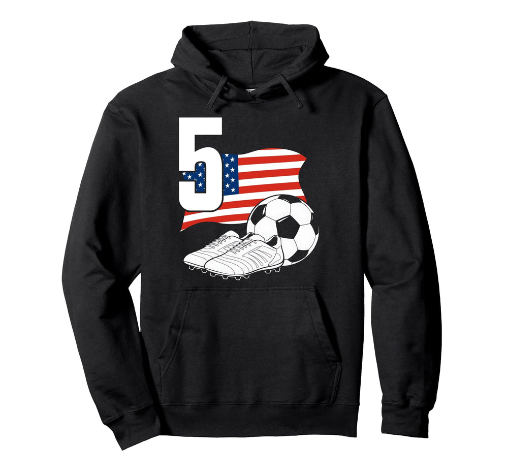 5 Soccer Birthday Gift Soccer Fan Hoodie - Trendy Graphic for Adults